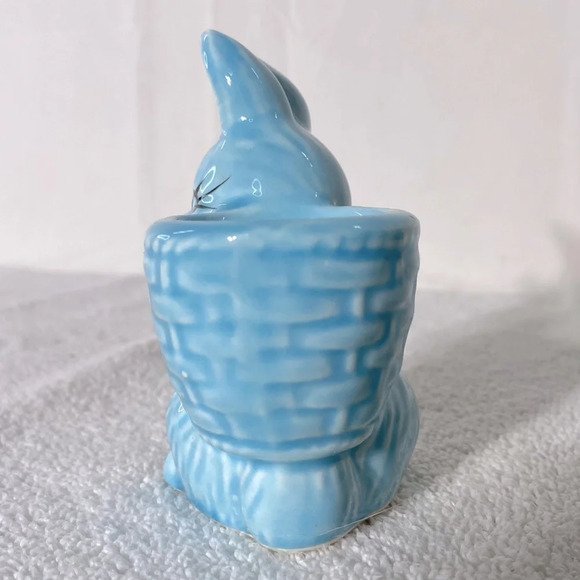 Vintage Blue Bunny Rabbit Egg Cup Holder 1950’s Anthropomorphic - Picture 6 of 11